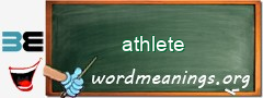 WordMeaning blackboard for athlete